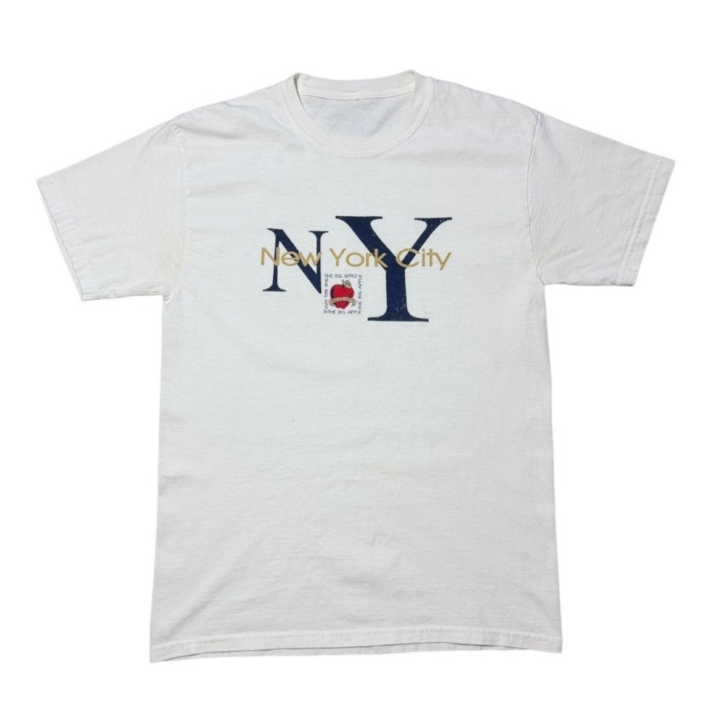 Vintage 90s New York City The Big Apple NYC Tourist Art Souvenir Graphic T-shirt